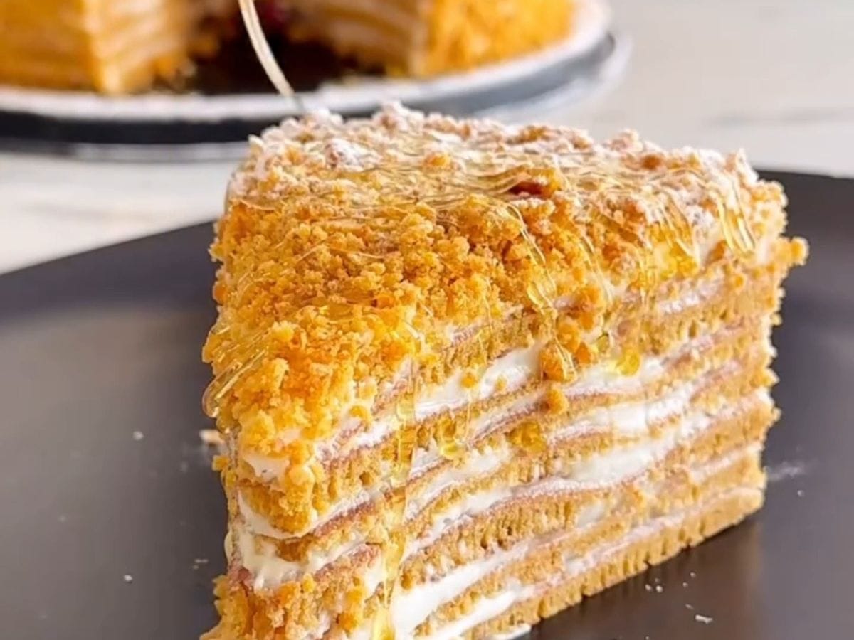 🍯 Bolo de Mel na Frigideira Estilo Medovik