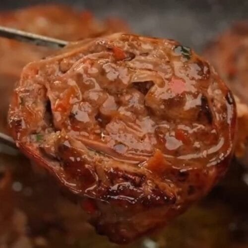 bolinho de carne com bacon