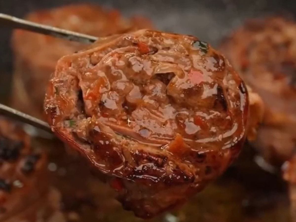 bolinho de carne com bacon