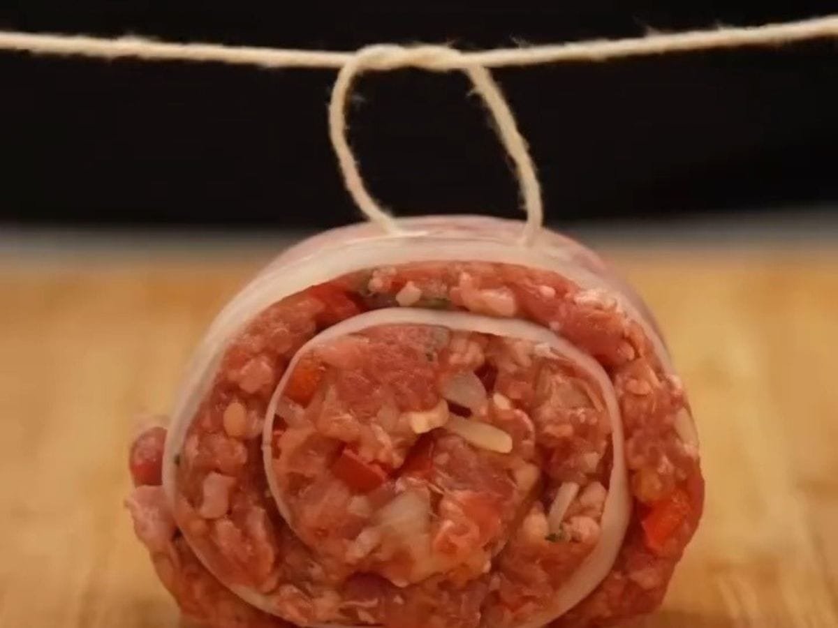 rolinho de carne com bacon