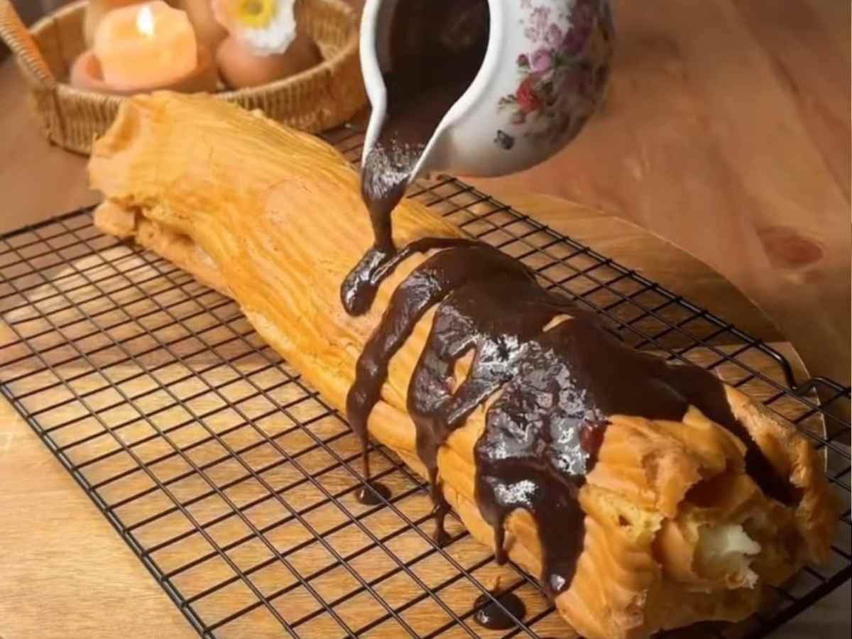 Ekler Gigante em Rolo: A Reinvenção da Bomba de Confeitaria Ekler Gigante em Rolo (Bomba de Confeitaria Família)