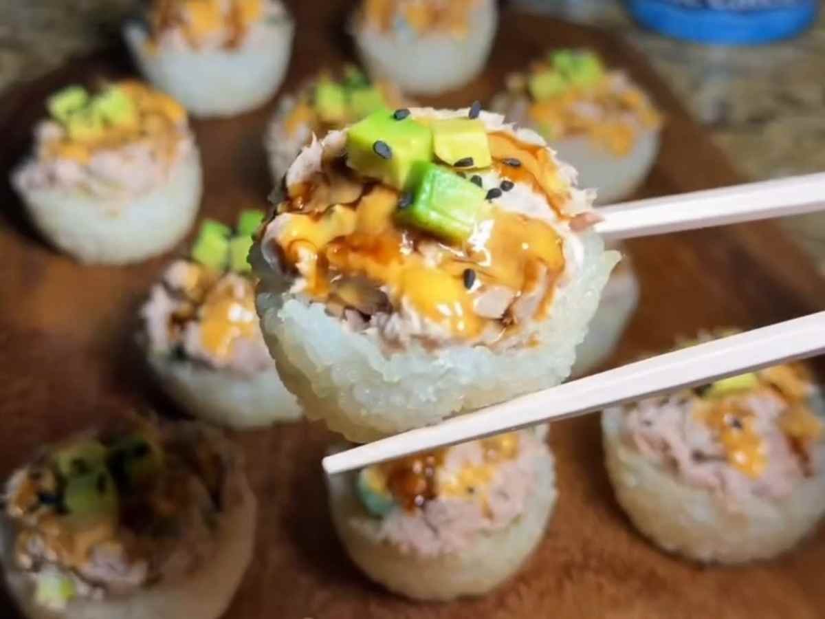Cestinha de Arroz com Atum: o segredo para um petisco de elite usando apenas uma forma de cupcake