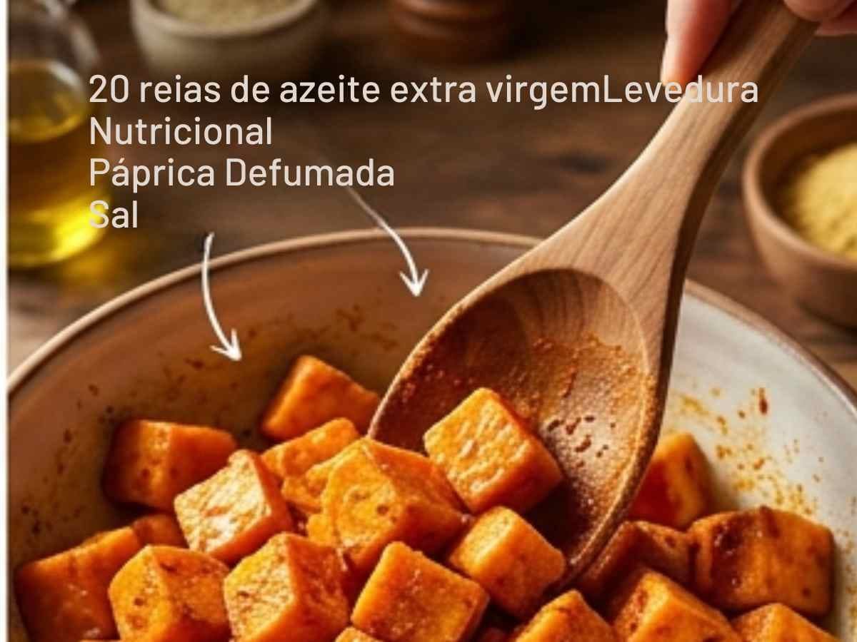 Batata-Doce temperada e cozida pronta para ir na Air Fryer