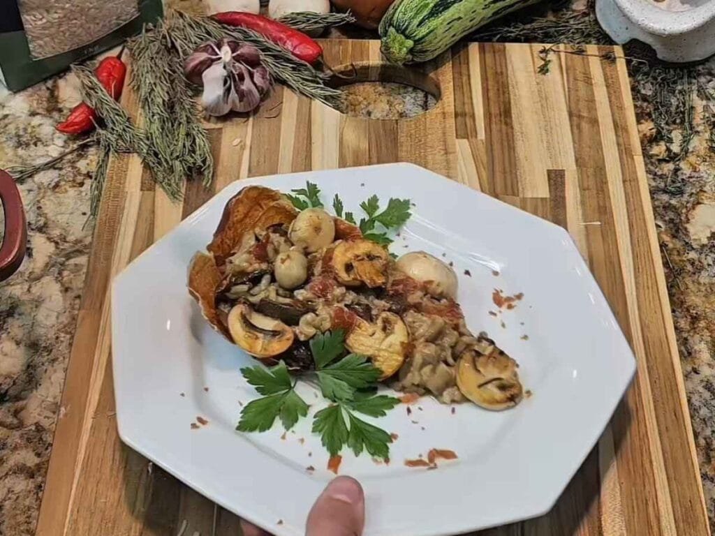 Risoto de Cogumelo Porcini Paganini no Bowl de Presunto Parma Crocante